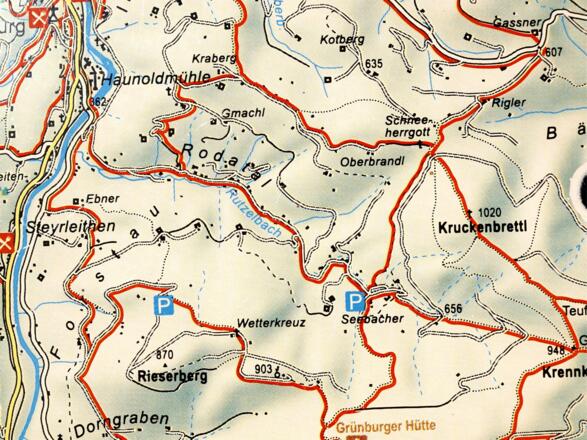 Karte Kruckenbrettl von einer Schautafel