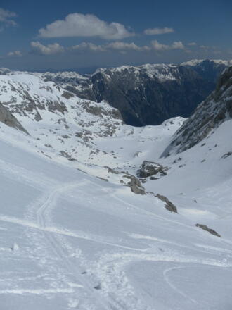 Rückblick aus dem Gipfelhang