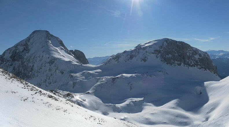 Rückblick zur Tauernscharte zwischen Tauernkogel und Napf