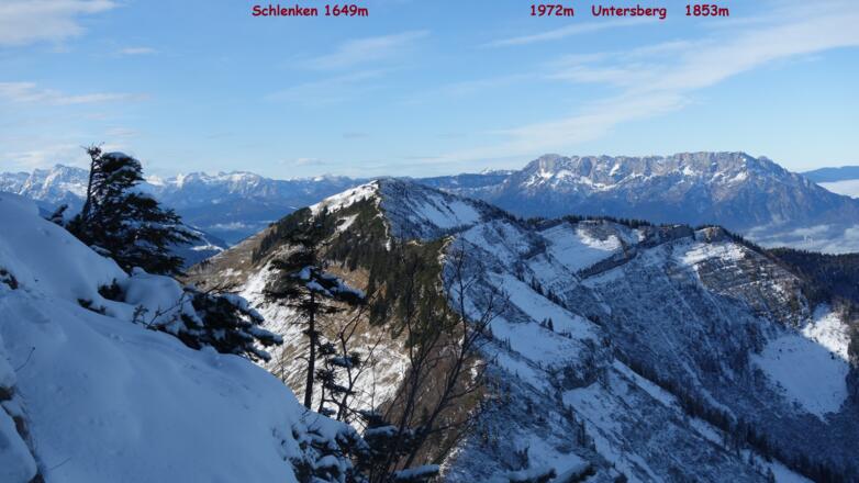 Schlenken und Untersberg vom Schmittensteinabstieg