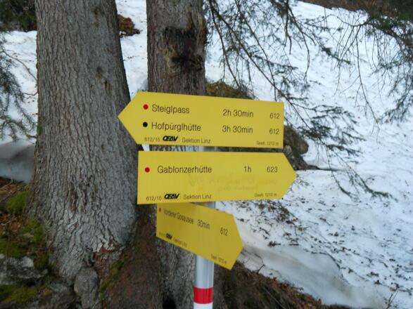 Wegweiser am Steiglweg