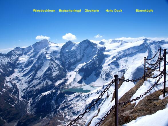 Blick über den Stausee zum Wiesbachhorn usw.