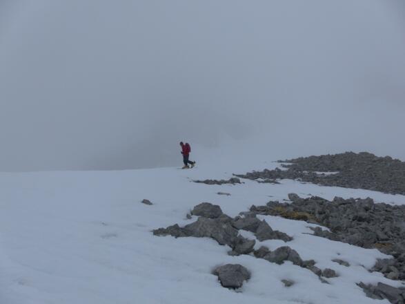 Schneeband zum Gipfel