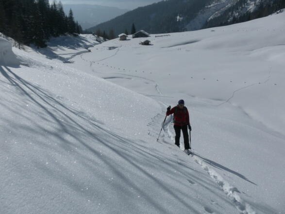Zustieg zur Mulde hinter der Aualm