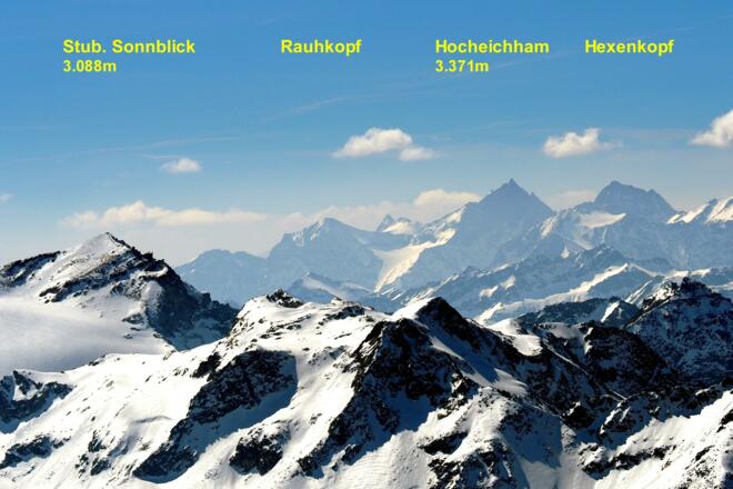 Blick über die Granatspitzgruppe zum Hocheicham