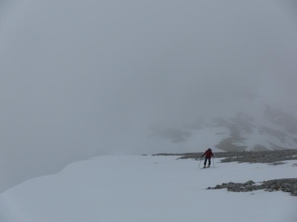 rechts abgeblasen, links überwechtet