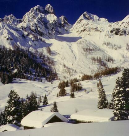 Gebiet der Hofalmen mit Blick zur Bischofsmütze