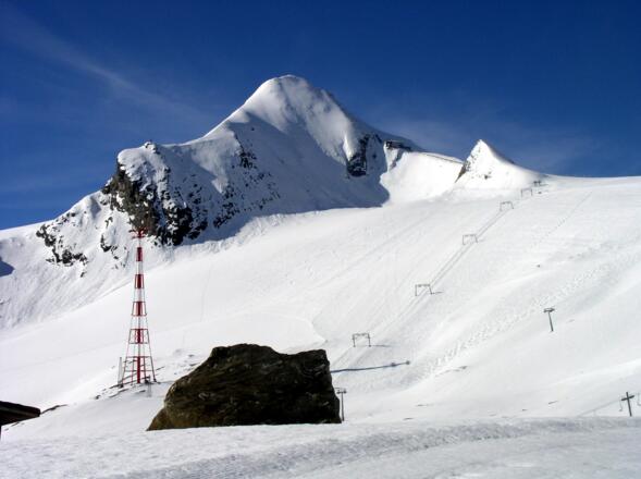 Blick vom Alpinzentrum zum Kitzsteinhorn