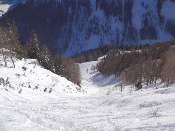 unterer Teil der Rinne oberhalb der Ranstlalm