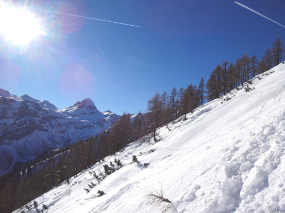 in der Abfahrtsrinne, Blick nach Süden