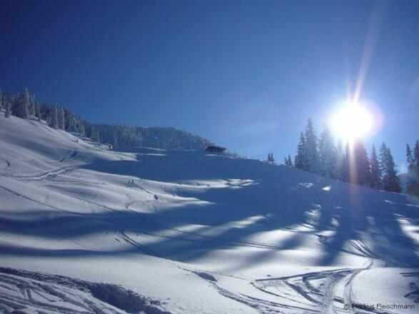 Aufstieg zur Marbachhöhe: im oberen Bereich nach der Waldgrenze