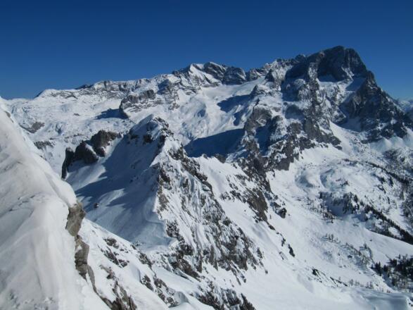 Am Ziel, Blick zum Dachstein