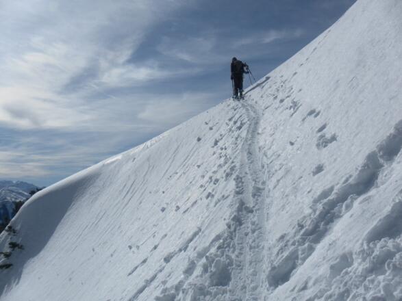 Querung oberhalb der  Felsen