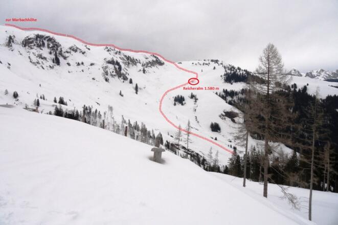 Aufstiegsweg über die Reicheralm