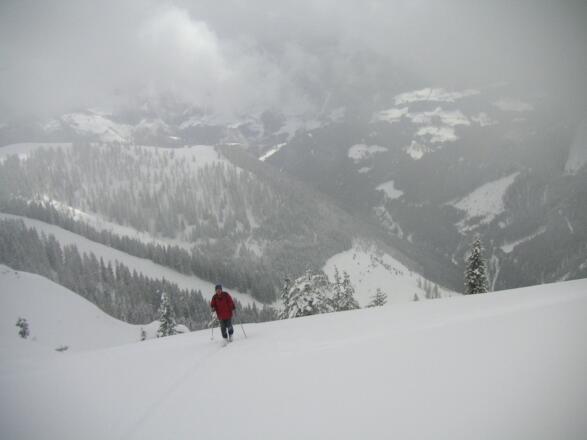 Anstieg am freien Südrücken
