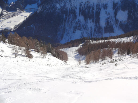 in der Abfahrtsrinne