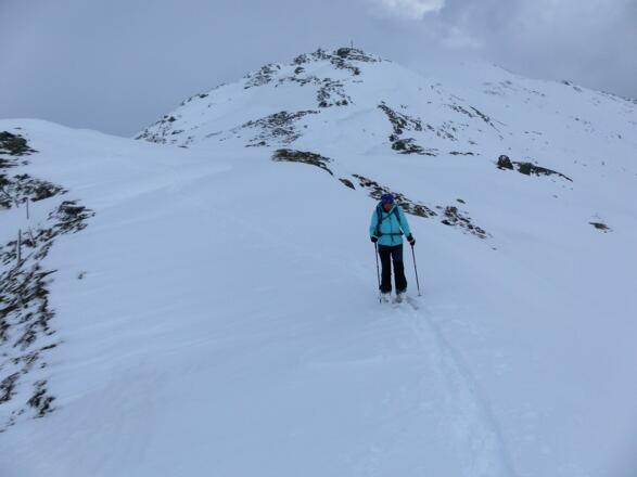 Rückweg vom Gipfelhang