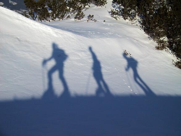 ruhiger Aufstieg abseits des Pistenbetriebes