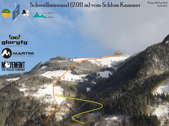 Schwalbenwand - Übersichtsbild Topo