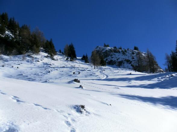 Steilhang beim Durchschlupf