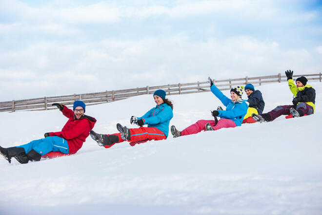 Zipfelbobfahren beim Winterbauer