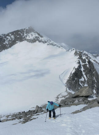 Keeskogel - Ostflanke vom Firngipfel der Bachmayrspitze gesehen