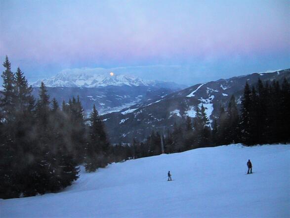 Pistenabfahrt nach Ende des Skizirkus