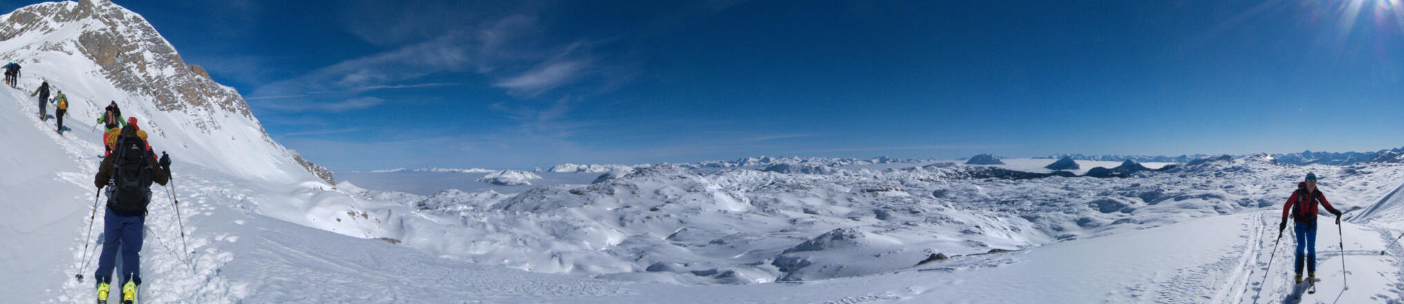 Aussichtspunkt am Fuße des Niederen Gjaidstein nach NO zurück zum zurückgelegten Aufstiegsweg