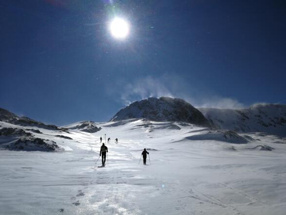 Gegenanstieg zwischen Koppenkarstein und Landfriedstein(event. Felle aufziehen)