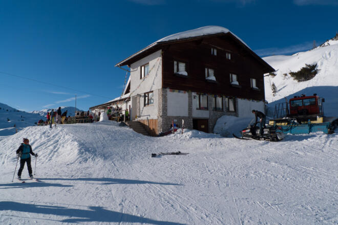 Die im Winter bewirtschaftete Gjaid Alm