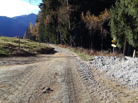 An der Huberalm vorbei in Richtung Tal