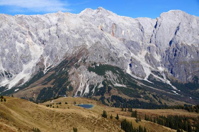 Blick zum Speicherteich Dachegg