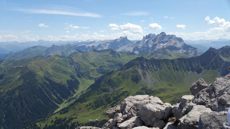 Blick vom Saulakopf Drusenstock und Silvretta