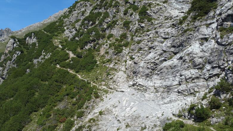 Wegabschnitt vom Lünersee zum Saulajoch