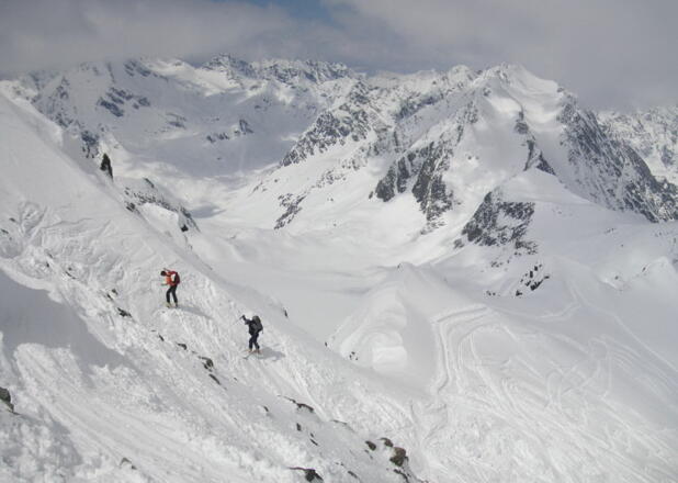 steiler Gipfelanstieg