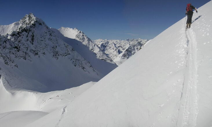Steilhang zum Weißkogelferner, links der westl. Seeblaskogel