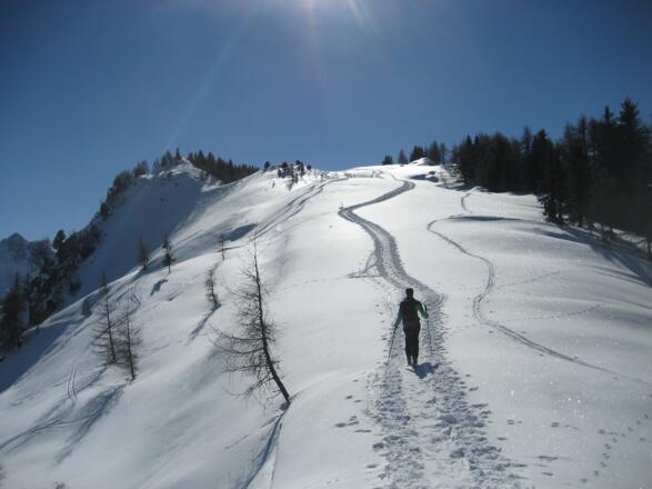 Nordgrat der Spießnägel mit Gipfelkreuz