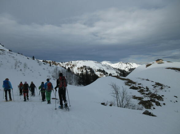 Im etwas flacheren Zwischenstück, bevor wir weiter absteigen.