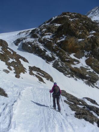 felsige Querung zur Rinne