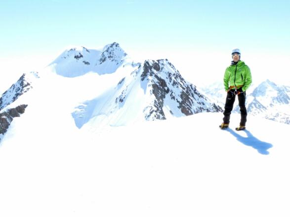 Auf dem Gipfel, mit Wildspitze im Hintergrund