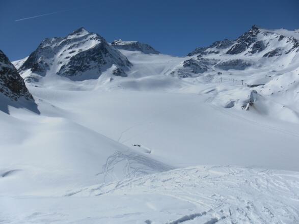 Querung zur Zunge des Mittelbergferners