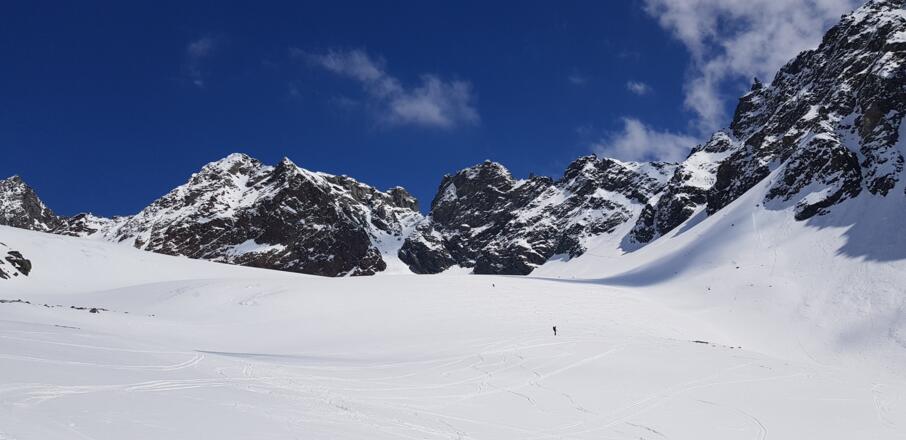 Abfahrt über den Schwarzenbergferner