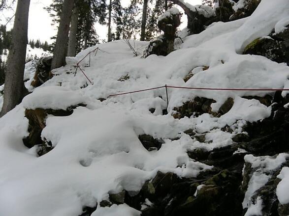 seilgesicherte etwas heikle Stelle