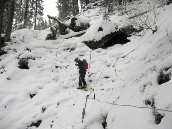seilgesicherte etwas heikle Stelle