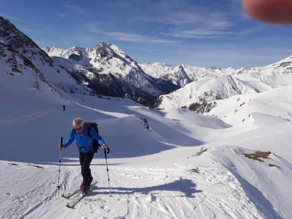 Blick zurück. Im Hintergrund das Weißeck 2711m