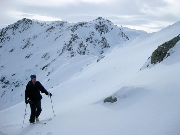 in Kammnähe - im Hintergrund das Sonnenjoch