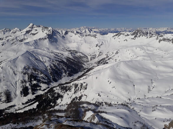 Tief unter uns die Trimmingeralm