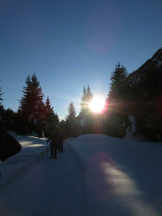 Aufstieg in der Abendsonne