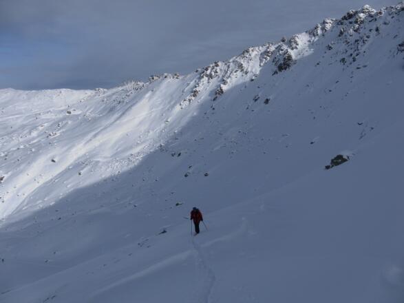Karanstieg unter der Marchkopf-Westflanke