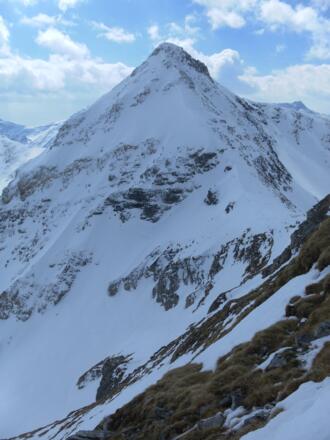 Blick von der Vorderen zur Hinteren Großwandspitze mit Schartenzustieg